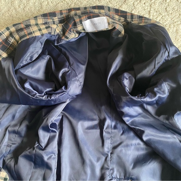 Six/Fifty Lush Plaid Blazer Flannel Multi Tan Navy Green Rust Large - Picture 7 of 12